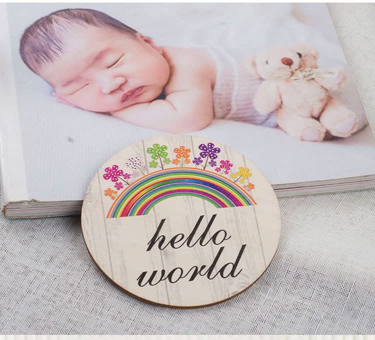13 Парчета Дървени пощенски Картички със Забележителности за новородено, Дървени Фотокарточки с Камъни по месец, Карти С Реклами