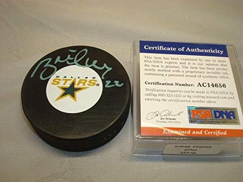 Брет Хъл подписа хокей шайба Далас Старс с автограф на PSA /DNA COA 1D - за Миене на НХЛ с автограф