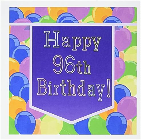 Балони с Лилаво банер Happy 96th Birthday - Поздравителна картичка, 6 x 6 инча, единичен (gc_174860_5)