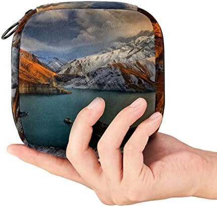 Чанта За Съхранение на Хигиенни Кърпички, Периодична Чанта, Чанта за Тампони, Косметичка, Модел на Ландшафта Езеро Планина