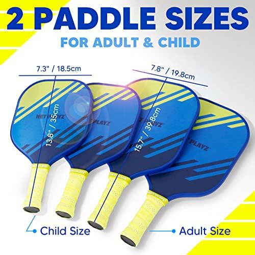 Лопатка за Пиклбола Комплект за Пиклбола, Одобрен USAPA, 2 размера за деца и 2 Размер за възрастни | Семеен Комплект,