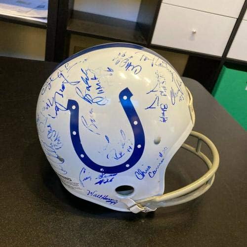 2002 Екипът на Индианаполис Колтс Подписа Голям шлем С Автограф - Каски NFL с автограф