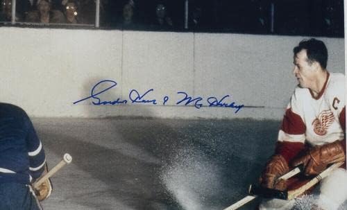 Горди Хоу Ред Уингс Подписа Снимка в рамка с размер 16х20 мм Г-н. Хокей на лед JSA ITP - Снимки от НХЛ с автограф