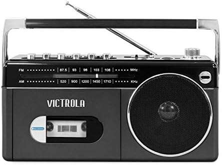 Мини Boombox Victrola Bluetooth с Кассетным плеър, рекордером и Am/FM радио, Сив