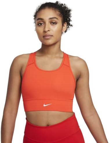 Женски спортен сутиен Nike Dri-FIT Swoosh средна подкрепа, Цельнокроеный, Удължен, С подплата