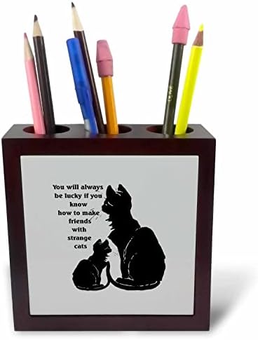3дРосе Знаят как да се сприятеляват със Странни Черни котки от Думите - Поставка за химикалки за плочки (ph-370948-1)