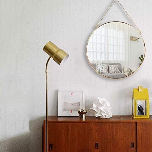 SWTHONY Подвесное Стенно Огледало с Кръгла Форма Златното Латунное Кръгло Метално Огледало В Ретро Стил за Дневната,