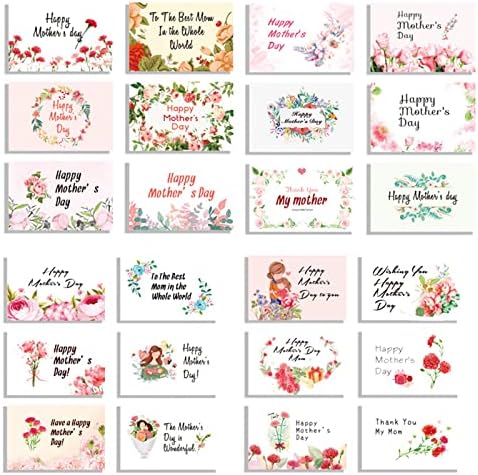 GLUX 24 бр Картички за Деня На Майката С Конвертами, Цветна Картичка С Майка си Ден, Картички за Деня На Майката
