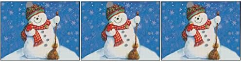 3шт САМ Мъниста Живопис Кръстат Бод Снежен човек Пълен с Кристали и Картини на Бродерия за Коледните аксесоари за Дома (30 x 40 cm)