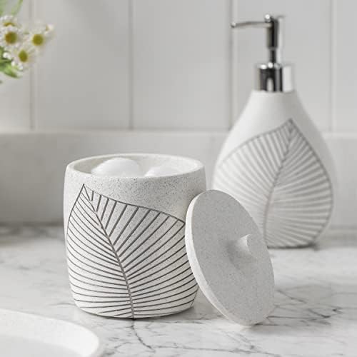 Елегантен дизайн във формата на листа, Комплект аксесоари за баня от 5 теми, Висококачествен Полирезиновый Ансамбъл-Опаковка