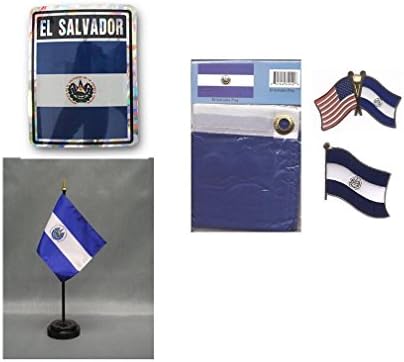 Комплект с флага наследство MWS Салвадор (флаг 3x5, стикер, игли за ревери, тенис на флаг) 3x5