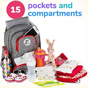 Чанта-раница Maki's 3 в 1 за памперси с подложка за свободни дете - Детски чанти за новородени Унисекс с крем от машините,