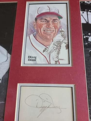 Визитка Дизи Дийн JSA Coa с Автограф в Рамка с размер 3x5 със снимки - MLB Cut Signatures