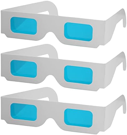 Othmro 3 бр. Силни Очила в 3D стил, Очила за Гледане на 3D филми, Очила за игри, Синьо-Сини 3D Очила Рамка