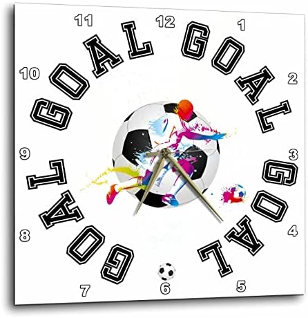 3dRose Футбол - Футбол спорт - Гол във вратата. Елегантни стенни часовници (dpp-364542-3)