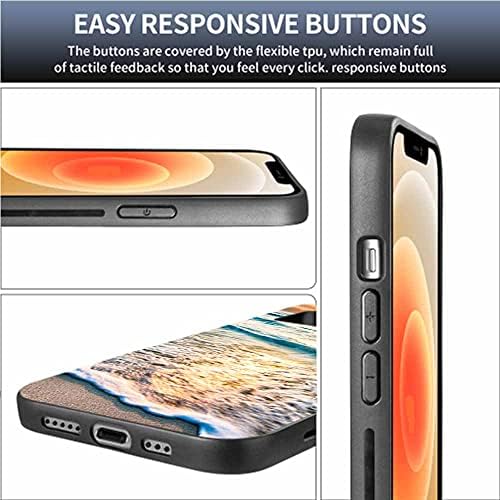 IBILIU Beach Cover Калъф е Съвместим с iPhone Beach Waves Калъф за телефон Golden Sun Съвместим с iPhone 13 Pro 6,1-Инчов Защитен калъф