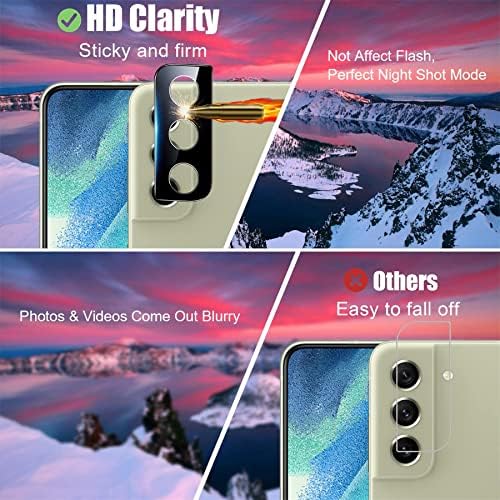 Arshek [3 Защитни фолиа за екрана + 3 screen protectors за камерата] [Поддръжка на пръстови отпечатъци] от Закалено стъкло за Samsung Galaxy S21 FE 5G