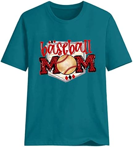 Бейзболни Ризи за майките, Дамски Летни Блузи 2023, Обикновена Тениска с Кръгло деколте, Дамски Тениски с
