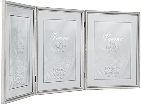 Дизайн на Рамката от мъниста Lawrence Frames, Тройни, 8 x 10, Пютър