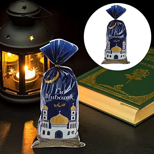 ABOOFAN 50 бр. Подаръчни Пакети на Ейд Мубарак, Тематични Торбички за подаръци на Рамадан, Найлонови Прозрачни Найлонови