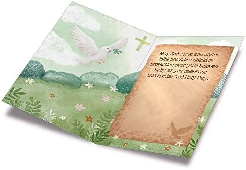 Религиозната картичка за кръщаване на детето, Първокласни писма, Направено в Америка, екологично Чист, Плътен картичка