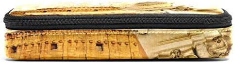 На великата Римската Империя 84x55 инча Кожен молив случай, Чанта за Писалки с Двоен Цип, Чанта за Съхранение на Канцеларски