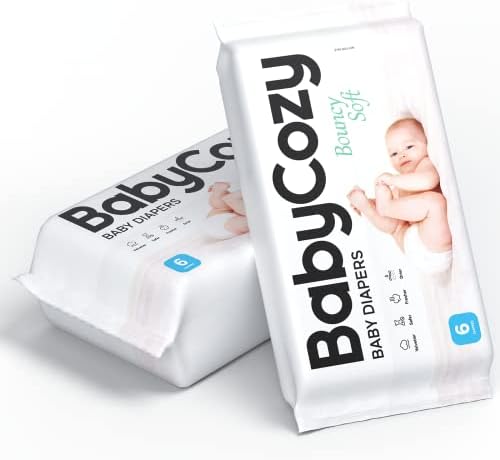 Памперси BabyCozy Размер на 3 (16-28 паунда) Пробна опаковка от 12 теми, Хипоалергенни Бебешки Пелени, Надуваеми Меки Пелени