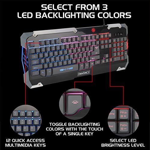 Подобрена детска клавиатура GX-К2 с 104 хибридни механични бутони, с led подсветка и кабел в оплетке - Избор от 3 цвята, мултимедийни клавиши и USB връзка Plug & Play - серия PATHOGEN