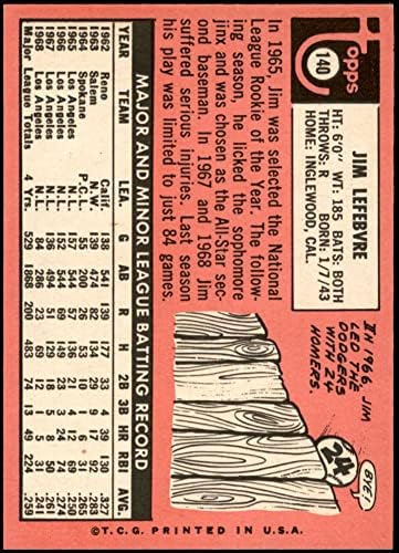 1969 Topps 140 Джим Лефевр Лос Анджелис Доджърс (Бейзбол карта) в Ню Йорк /MT Dodgers