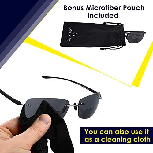 Бифокални очила без рамки за мъже и жени - Леки слънчеви очила за четене невидими линии - защита от uv лъчи