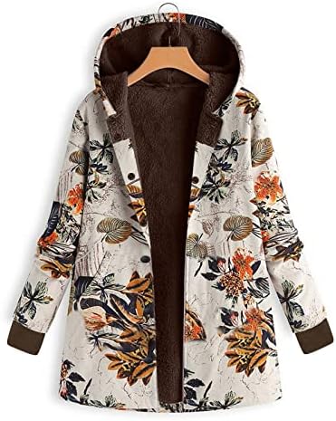 Гъст Пушистое палто с цип за по-Големи размери, Дамски Яке с дълги ръкави и Цветисти Принтом, Палта на лигавицата на руното