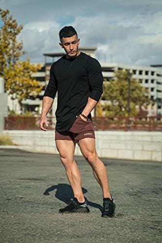 Мъжки къси панталони За Бодибилдинг YoungLA | Спортен Стил Slim Fit Gym Active Comfort| Lunges Клекове в залата