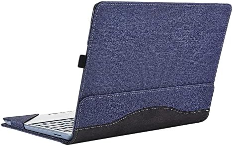 Калъф-хастар за лаптоп Microsoft Surface Laptop Go 12,4 инча, от Дишаща Изкуствена кожа с група от клавиатурата (в синьо)