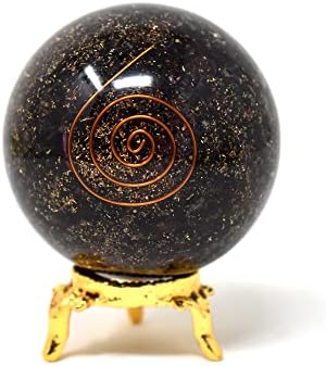 Aashita Creations Нар Топка-сфера от оргонита с Държач - Натурална Резба 50-60 мм