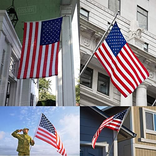 Американски флаг 4x6 Outdoor Произведено в САЩ -Заредете знамена на САЩ, с бродирани звездите, нашитыми ивици,