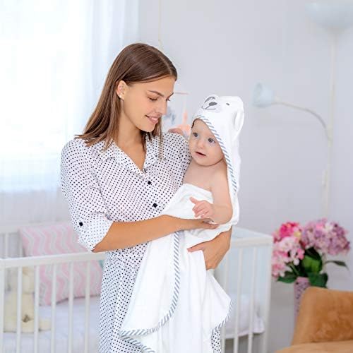 Бамбуковое кърпа детско - Бебешки кърпи за баня XL с качулка - В комплект с банной ръкавица - чудесно като кърпи за новородени или за чаршафи за бебета - идеален за рег?