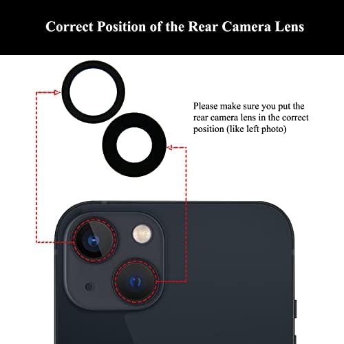 Смяна на стъкло на обектива на задната камера LOZOP с предварително инсталиран лепило, Съвместим с iPhone 13/13 Mini