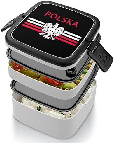 Полски Флаг - Polska Eagle Двупластова Кутия За Bento, Обяд-Бокс, Контейнер За Храна, За Работа Или Пикник
