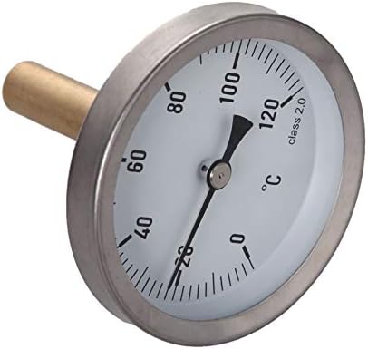 XJJZS Аналогов Термометър 63 мм Циферблат, Странично оттичане, Термометър, Странично оттичане, с Термометър