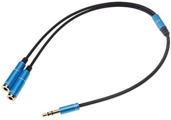 Поръчайте 3,5 мм кабел-сплитер за слушалки между фоно свещи и 2 фоно свещи Син цвят (0,3 М)