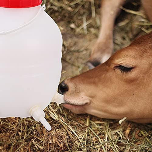 DOITOOL агнешко агнешко бутилка за хранене на мляко, кофа с биберони кози овце теле мляко, бутилка за хранене