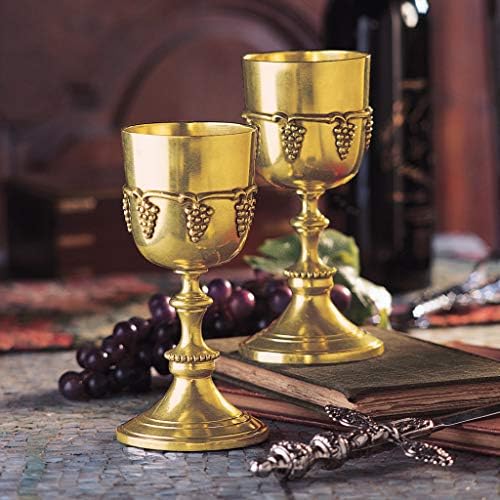Дизайнерски Чаши за бране на грозде Toscano от Плътен Месинг - Комплект от две с Подарък кутия