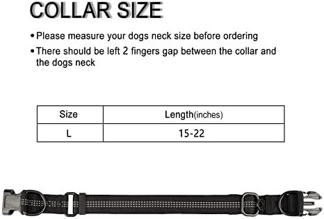 Тактически Нашийник за кучета, Регулируема Тренировъчен Найлонов Нашийник за Средни и Големи Кучета (L, Black)