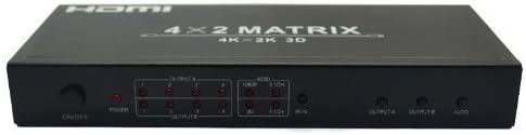 матричен превключвател 4x2 HDMI (4 HDMI входа и 2 HDMI изход) 3D съвместим с дистанционно управление