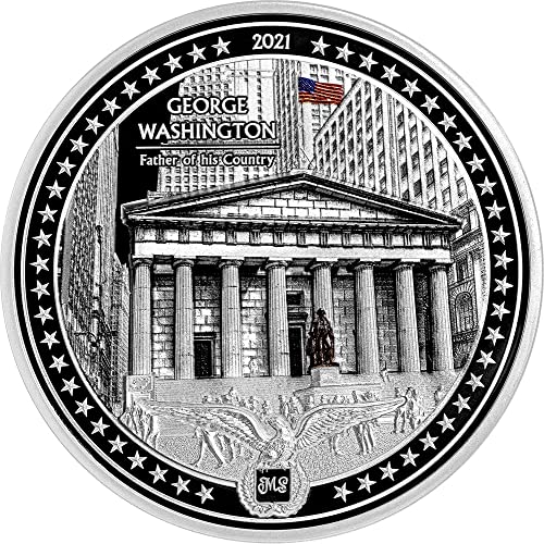 2021 DE Модерна Възпоменателна монета PowerCoin Джордж Вашингтон Американската Живота на 5 Грама Сребърна монета 25 $ Острови Кук 2021 Proof