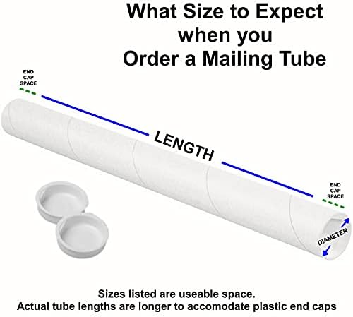Пощенски тръби Tubeequeen бял цвят с капаци, полезна дължина 2 x 12 (6 опаковки)