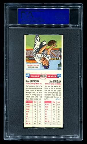 1955 Topps # 49/50 - Рон Джаксън/Джим Финиган Уайт Сокс/ Лека атлетика (Бейзболна картичка) PSA PSA 7,00 Уайт Сокс/ Лека атлетика