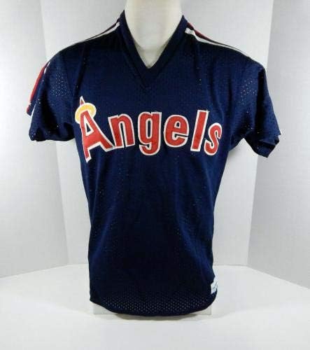 В края на 1980-те California Angels 40 В играта е Използвана тъмно Синя Риза За Тренировка Вата DP04611 В играта,