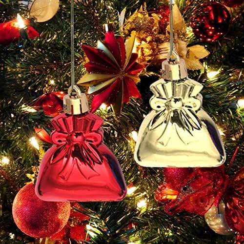 Празнична Маса Венец 6 бр. Декорация за Коледната елха, Висулка във формата на Коледно чанти, Сладки Украшения, Пластмасови