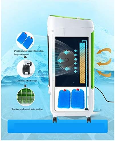 ISOBU LILIANG - Преносим Мини-Вентилатор за климатик, Мобилен вентилатор за водно охлаждане, охладителя на климатици с 4 Универсални Колела за спалня, офис-Зелено/LQBZDEFS-130 BM